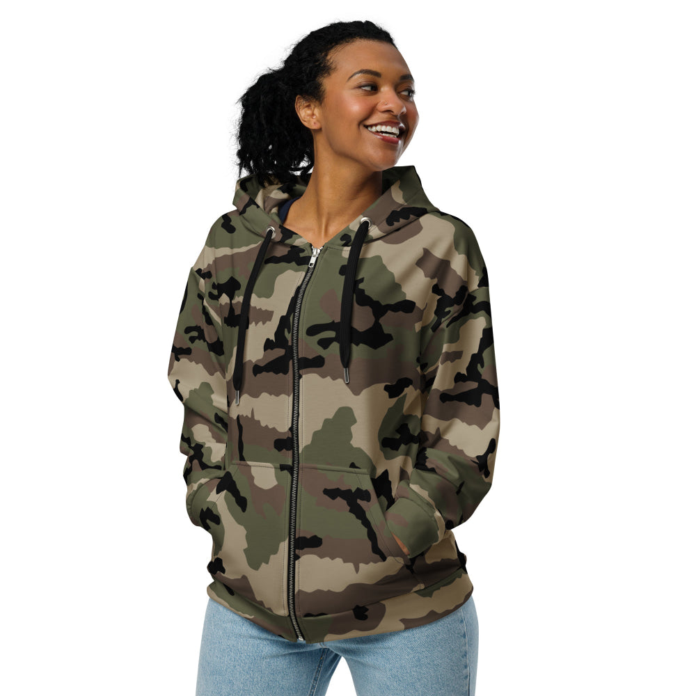 French Camouflage Centre-Europe (CCE) CAMO Unisex zip hoodie - Zip Hoodie