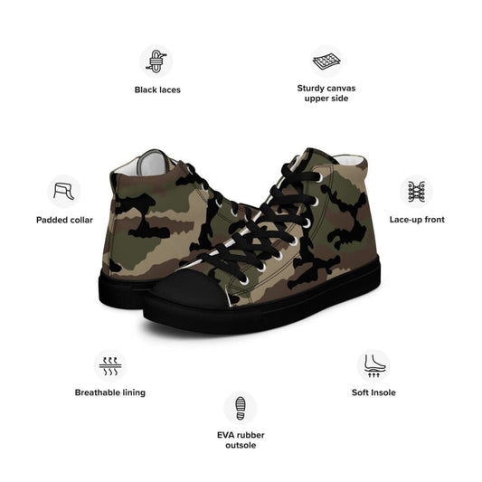 French CCE Woodland CAMO Mens high top canvas shoes High Top Canvas Shoes