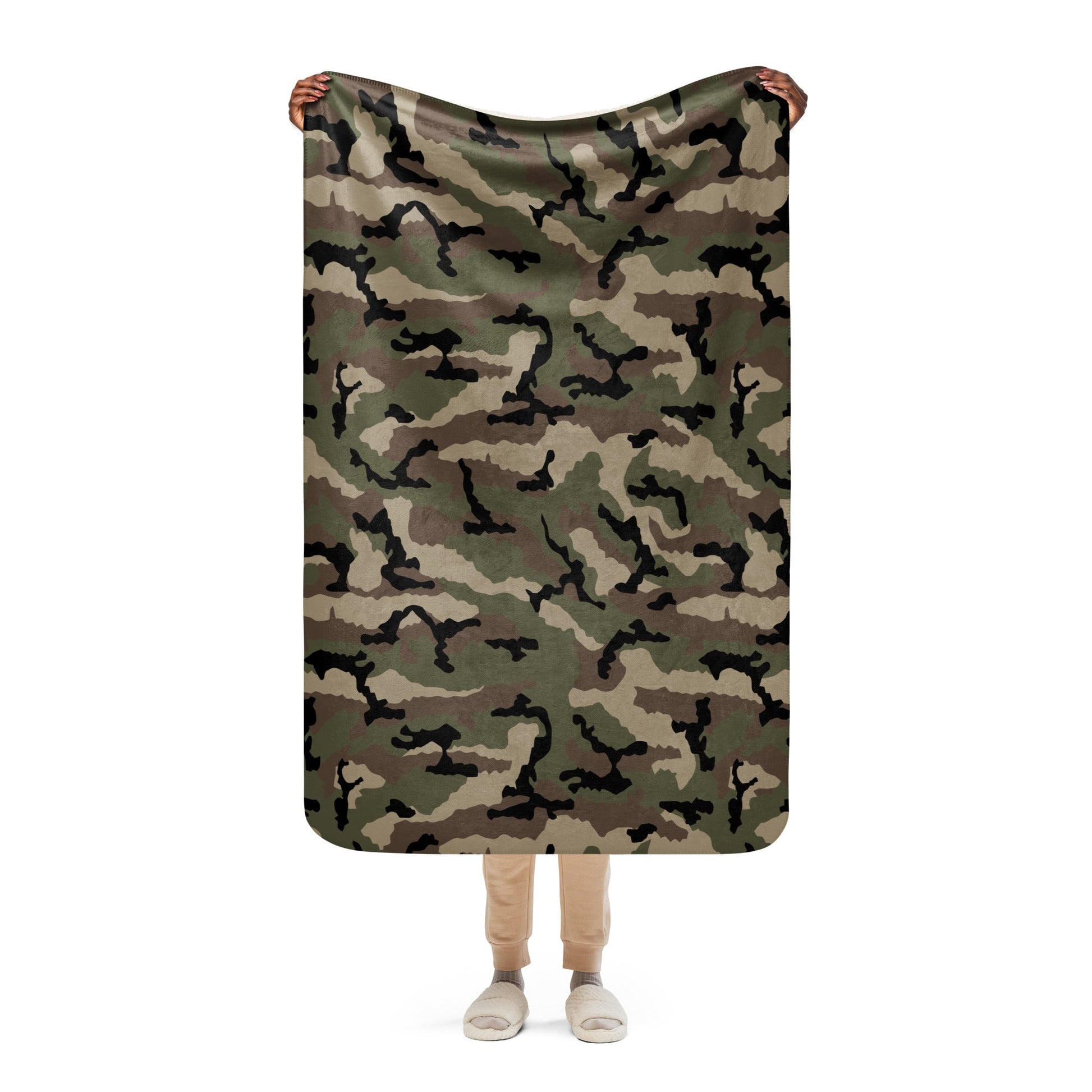 French CCE Woodland CAMO Sherpa blanket - 37″×57″ - Blankets