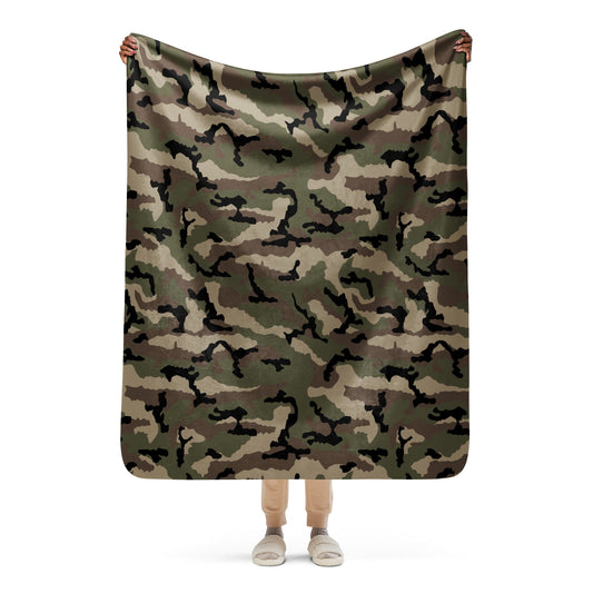 French CCE Woodland CAMO Sherpa blanket - 50″×60″ - Blankets