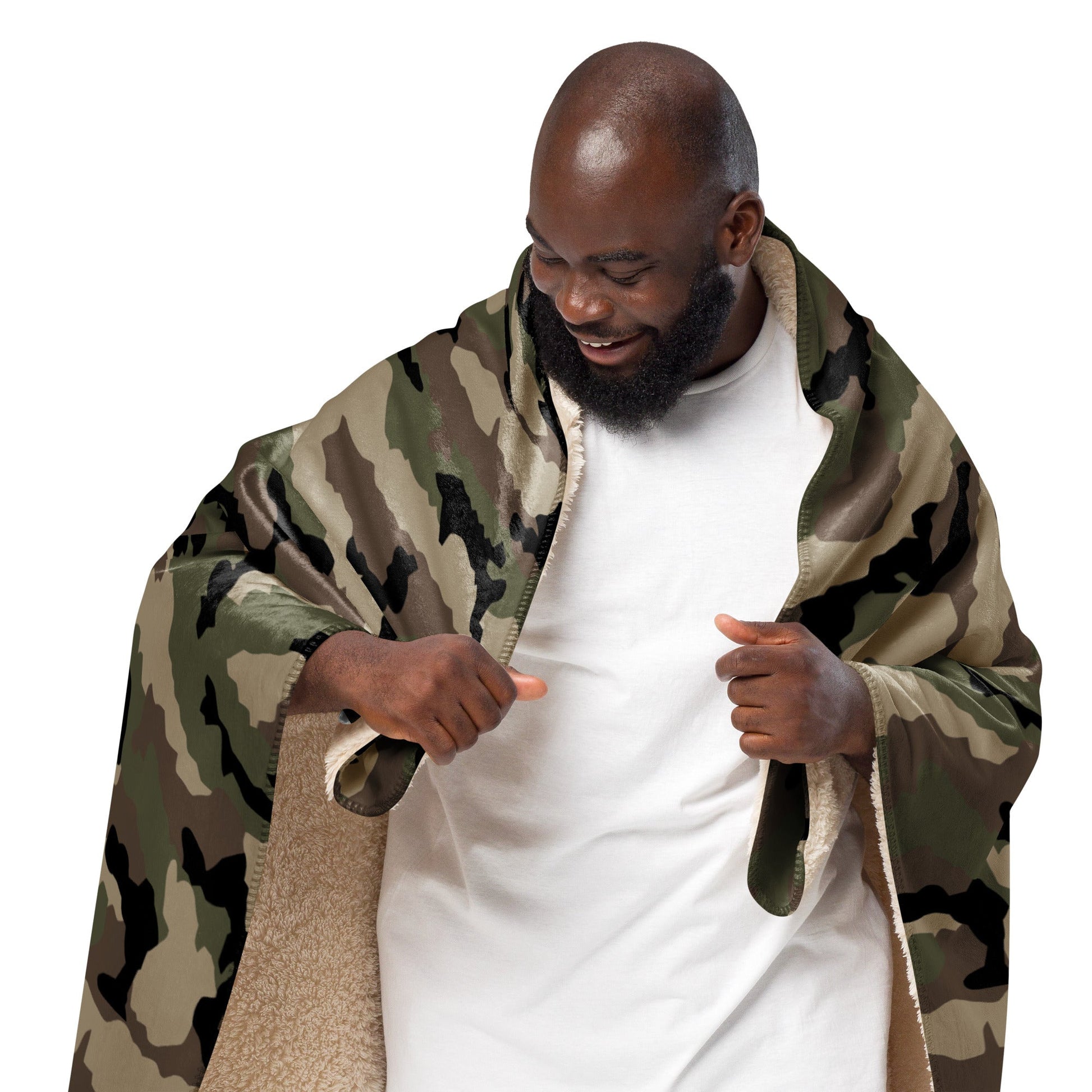 French CCE Woodland CAMO Sherpa blanket - Blankets