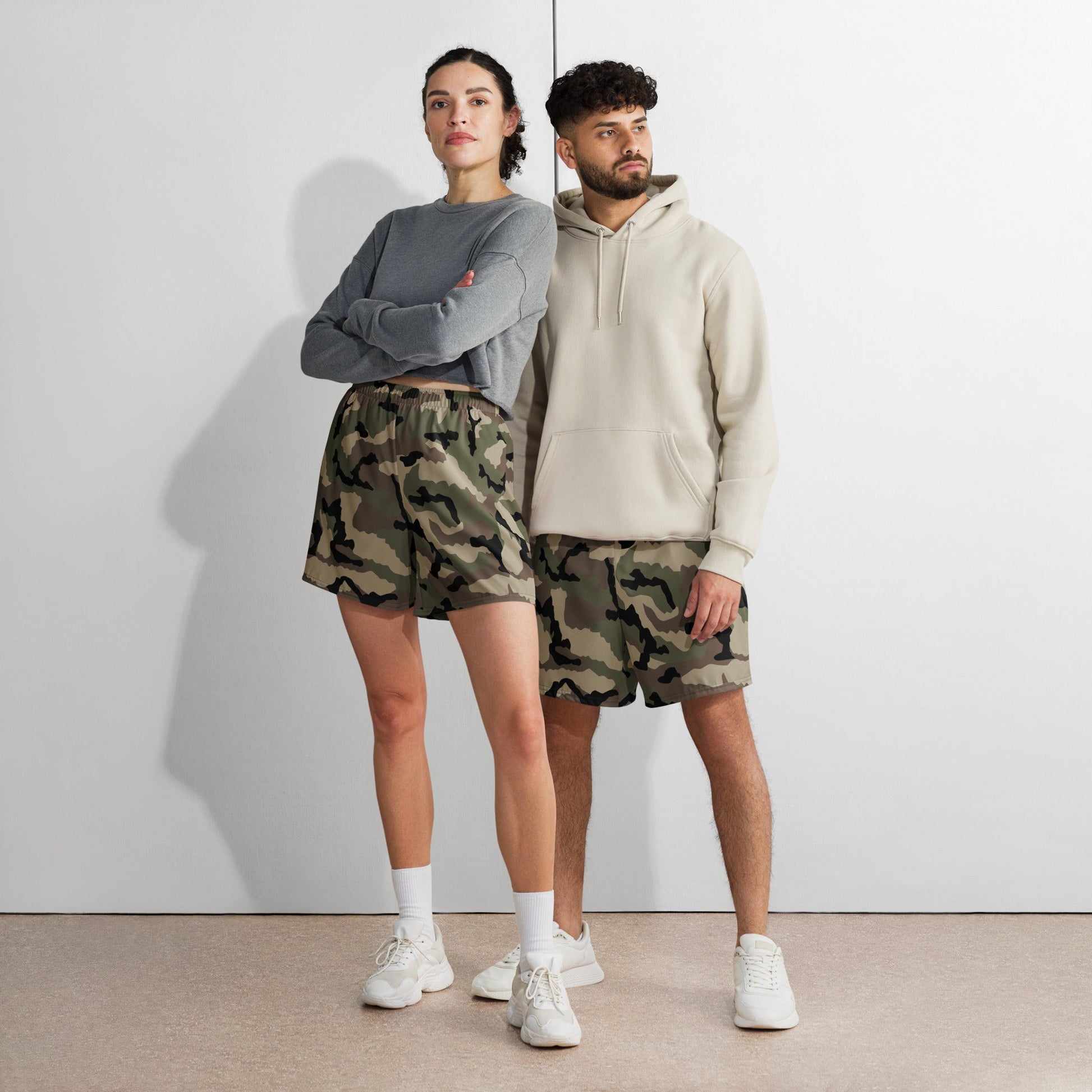 French CCE Woodland CAMO Unisex Athletic Long Shorts