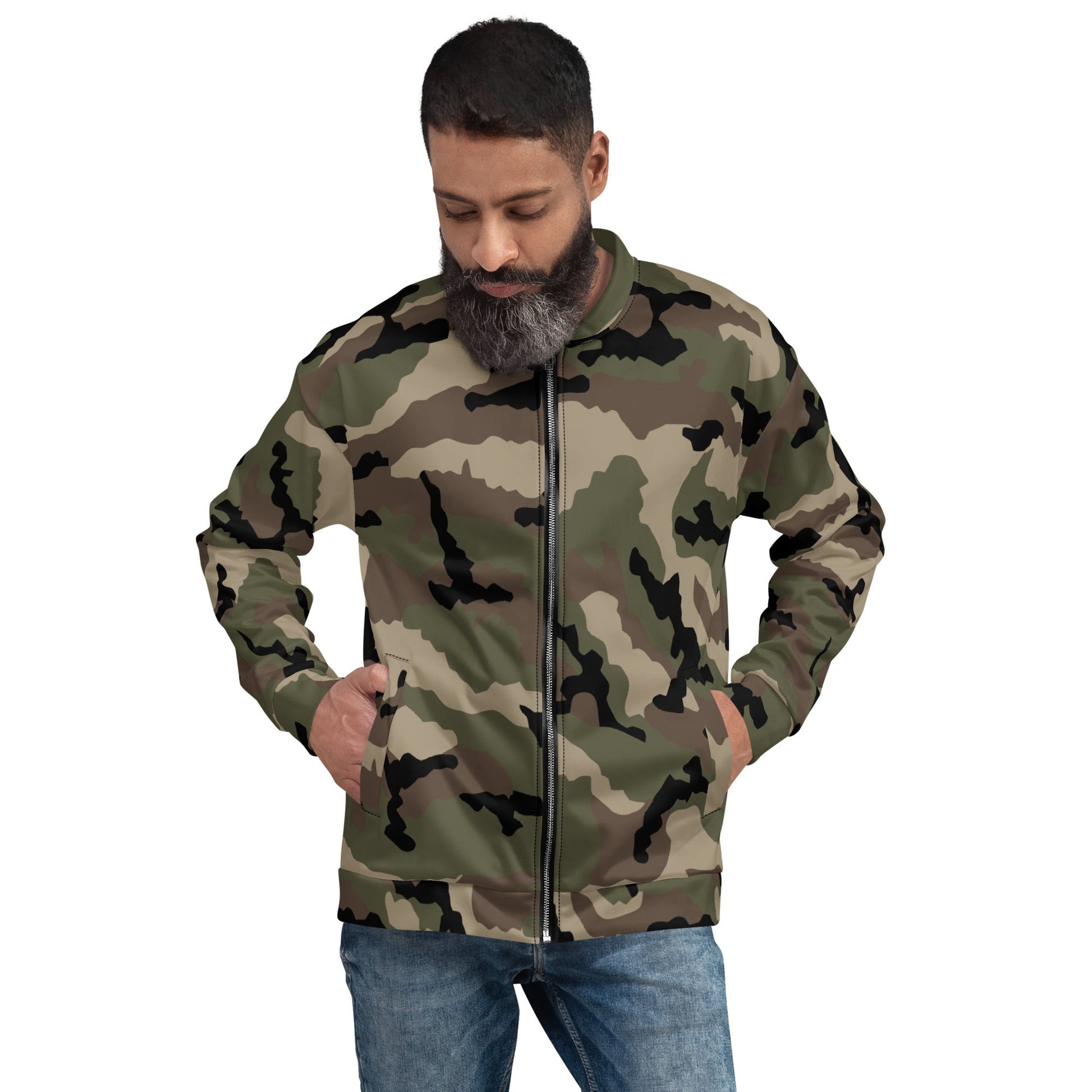 French CCE Woodland CAMO Unisex Bomber Jacket - Jackets