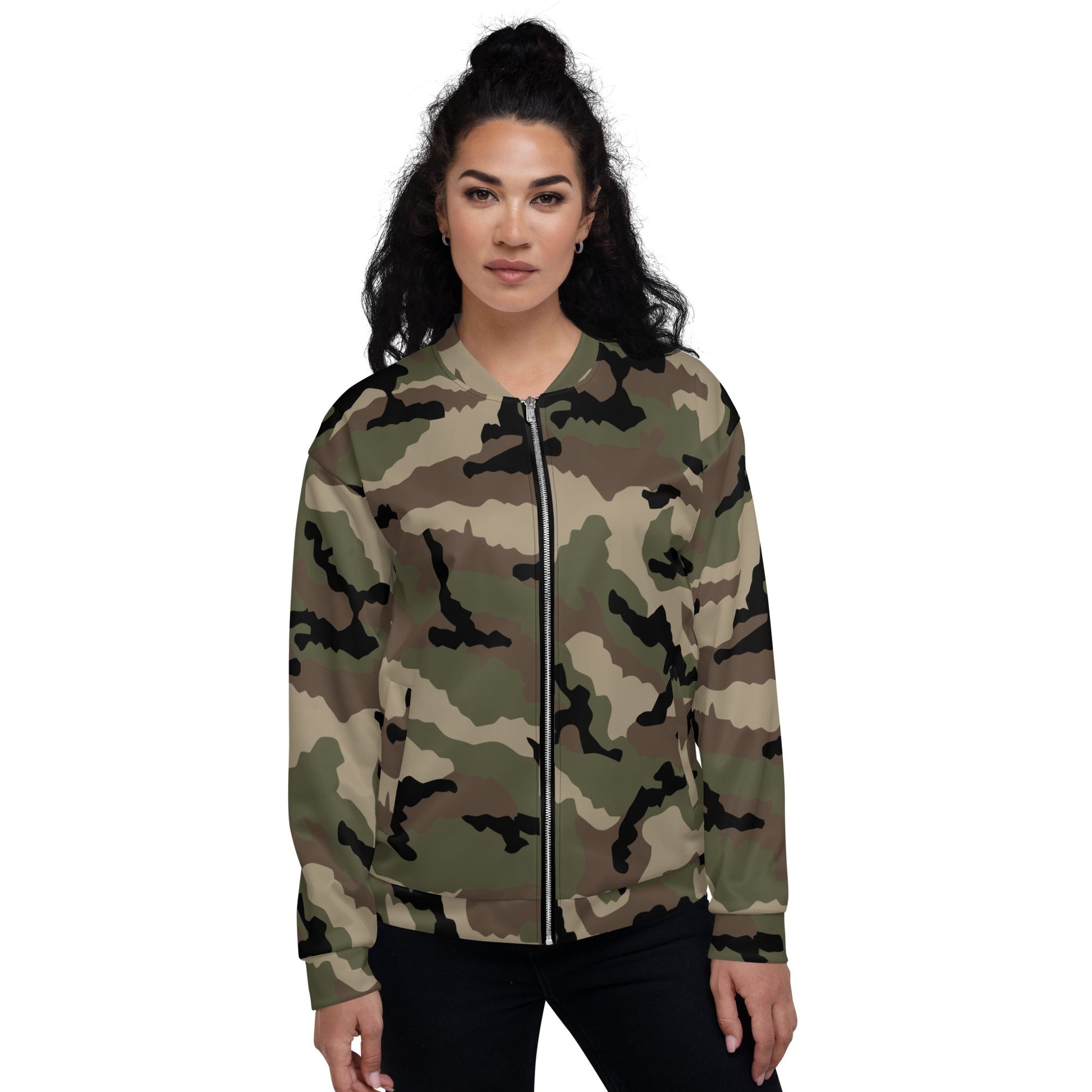 French CCE Woodland CAMO Unisex Bomber Jacket - Jackets