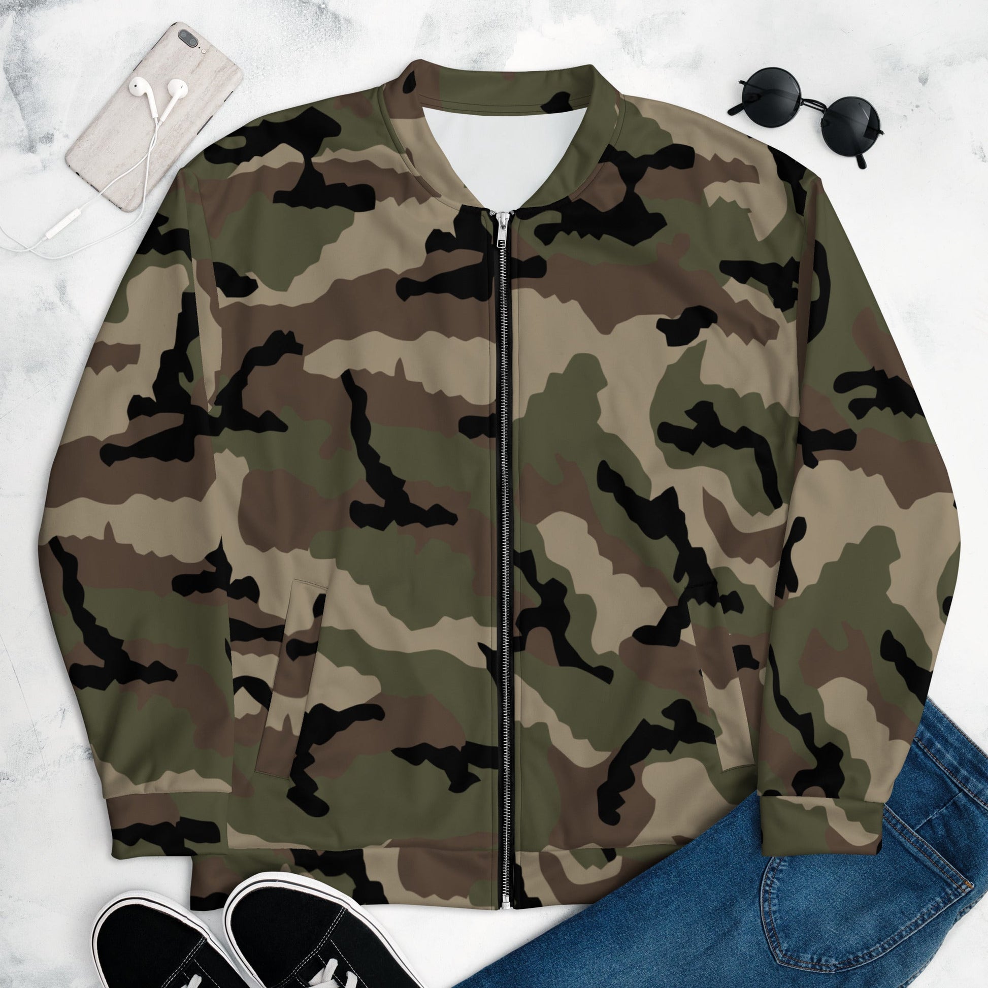 French CCE Woodland CAMO Unisex Bomber Jacket - XS - Jackets