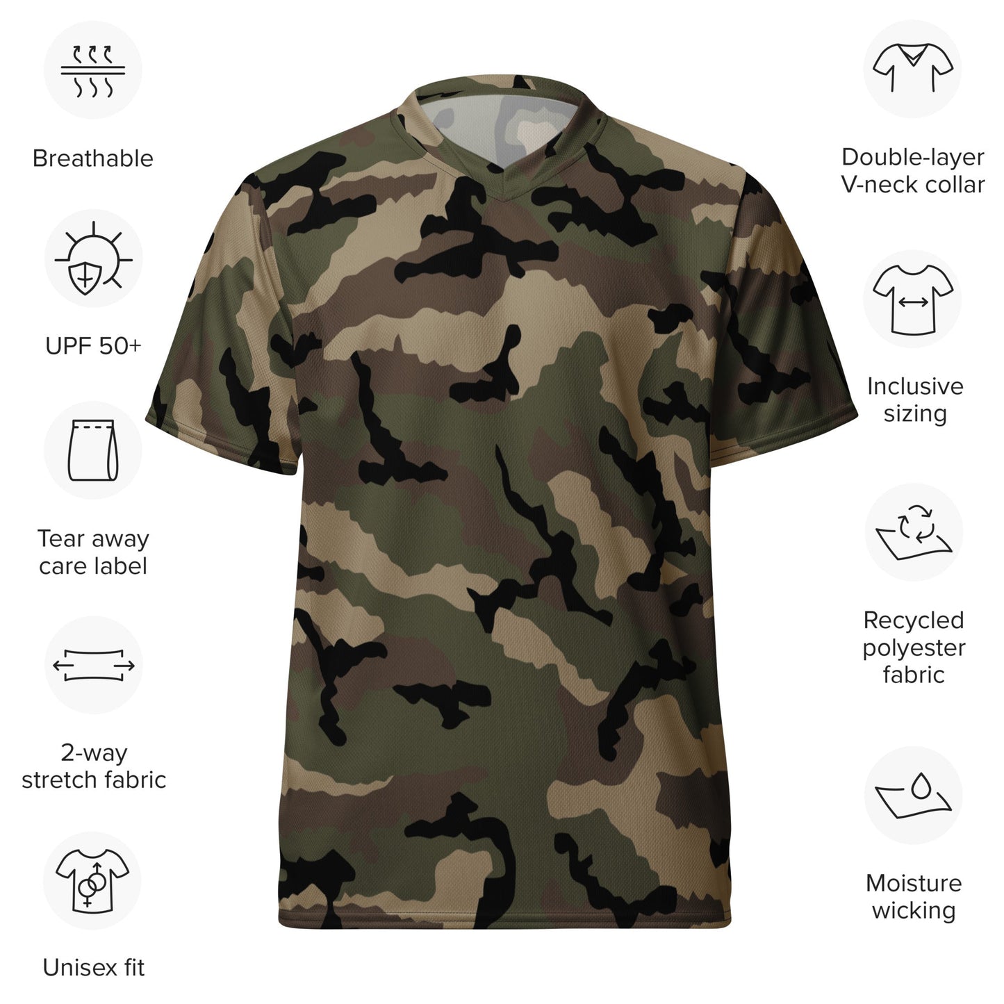 French CCE Woodland CAMO unisex sports jersey Sports Jerseys