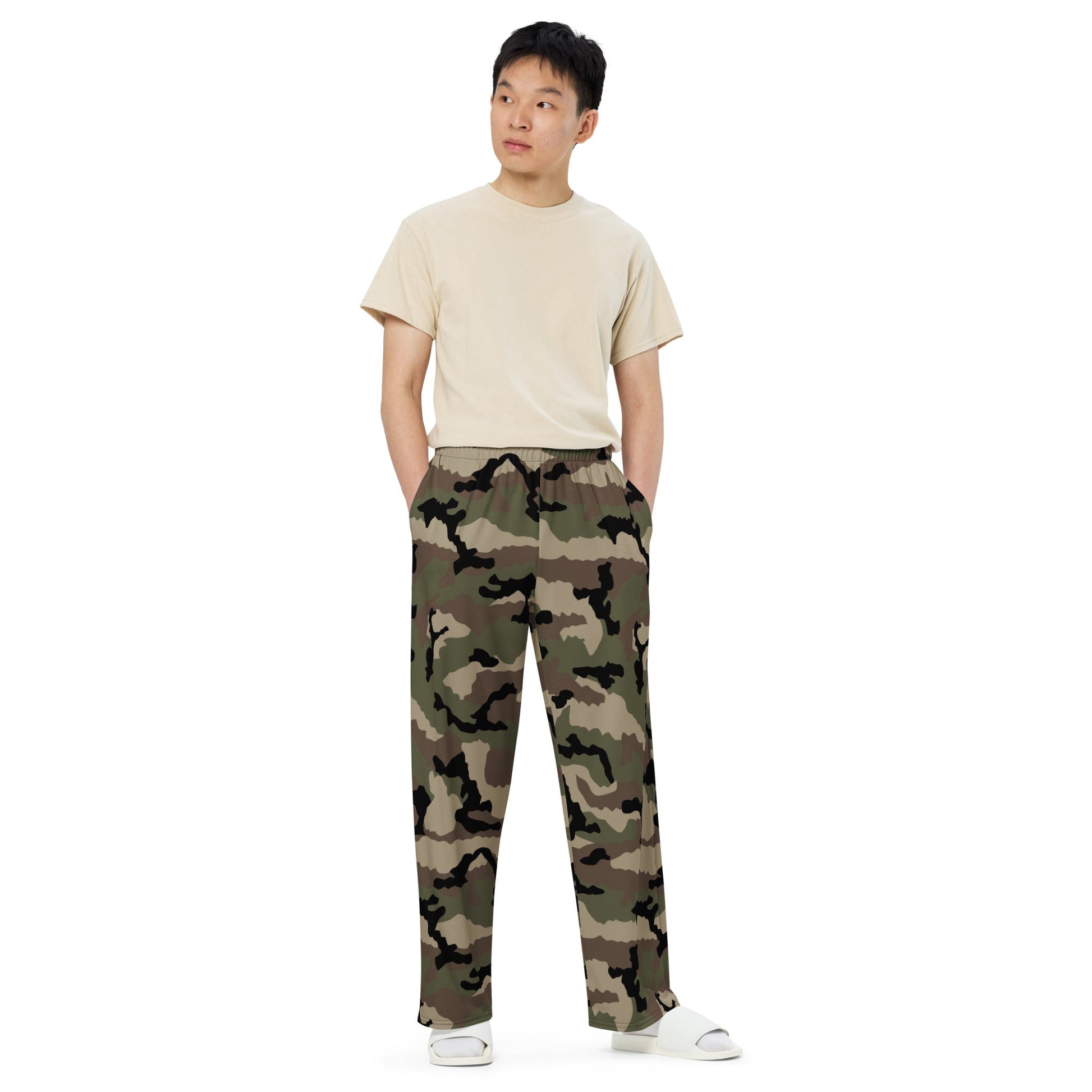 French CCE Woodland CAMO unisex wide-leg pants - Wide-leg Pants