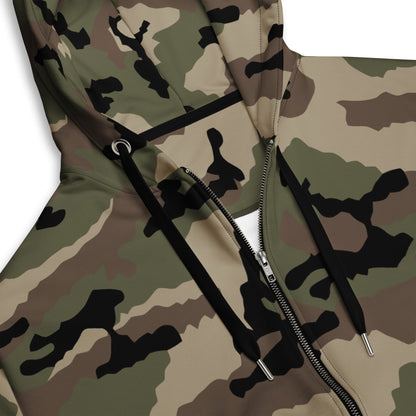 French CCE Woodland CAMO Unisex zip hoodie Zip Hoodies
