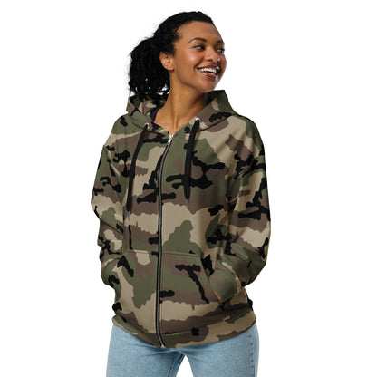 French CCE Woodland CAMO Unisex zip hoodie Zip Hoodies