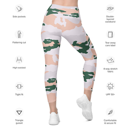 French Chasseur Alpins Tundra CAMO Leggings with pockets - Womens With Pockets