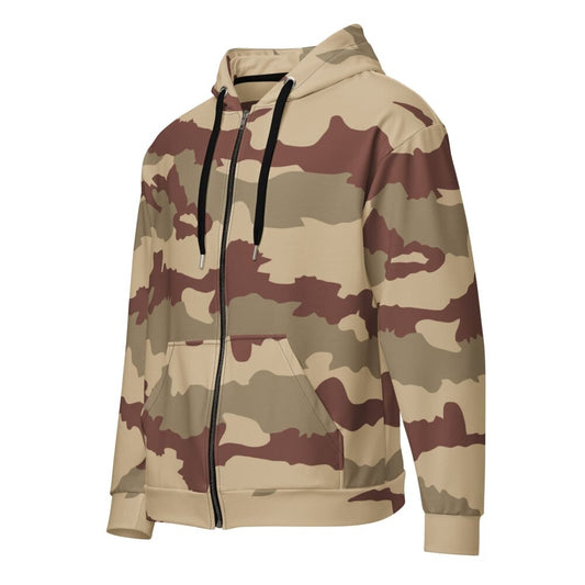 French Daguet Desert CAMO Unisex zip hoodie - 2XS