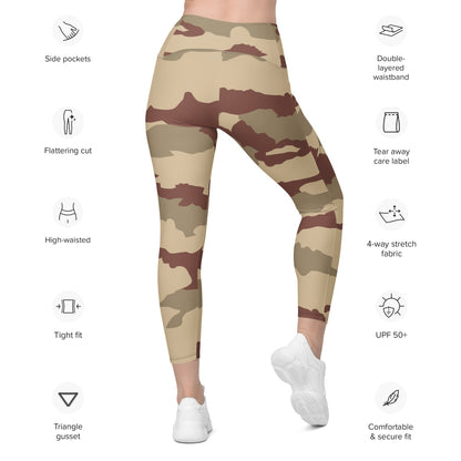 French Daguet Desert CAMO Leggings with pockets - Womens With Pockets