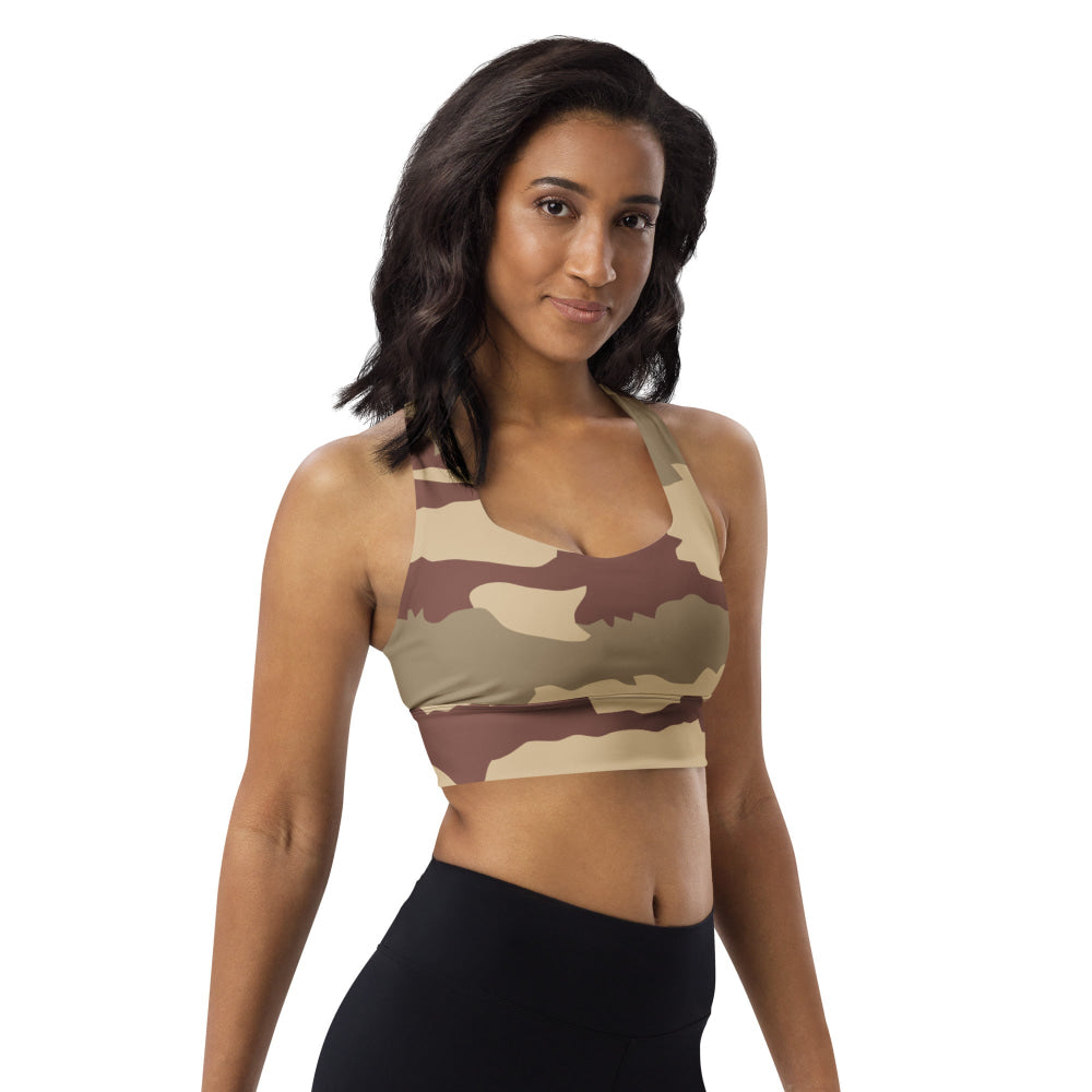 French Daguet Desert CAMO Longline sports bra - Womens Sports Bra