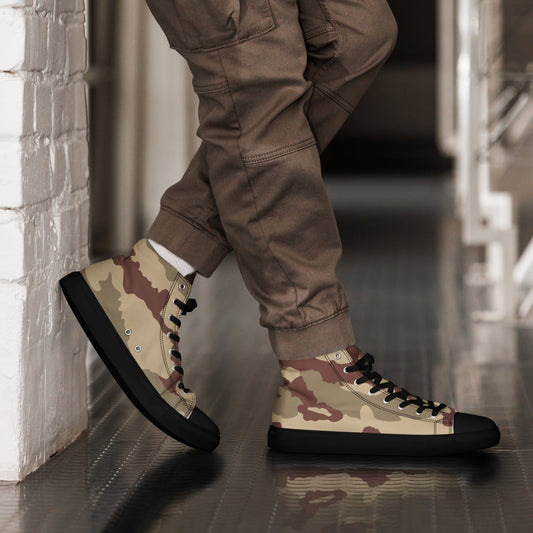 French Daguet Desert CAMO Mens high top canvas shoes Black / 5 High Top Canvas Shoes