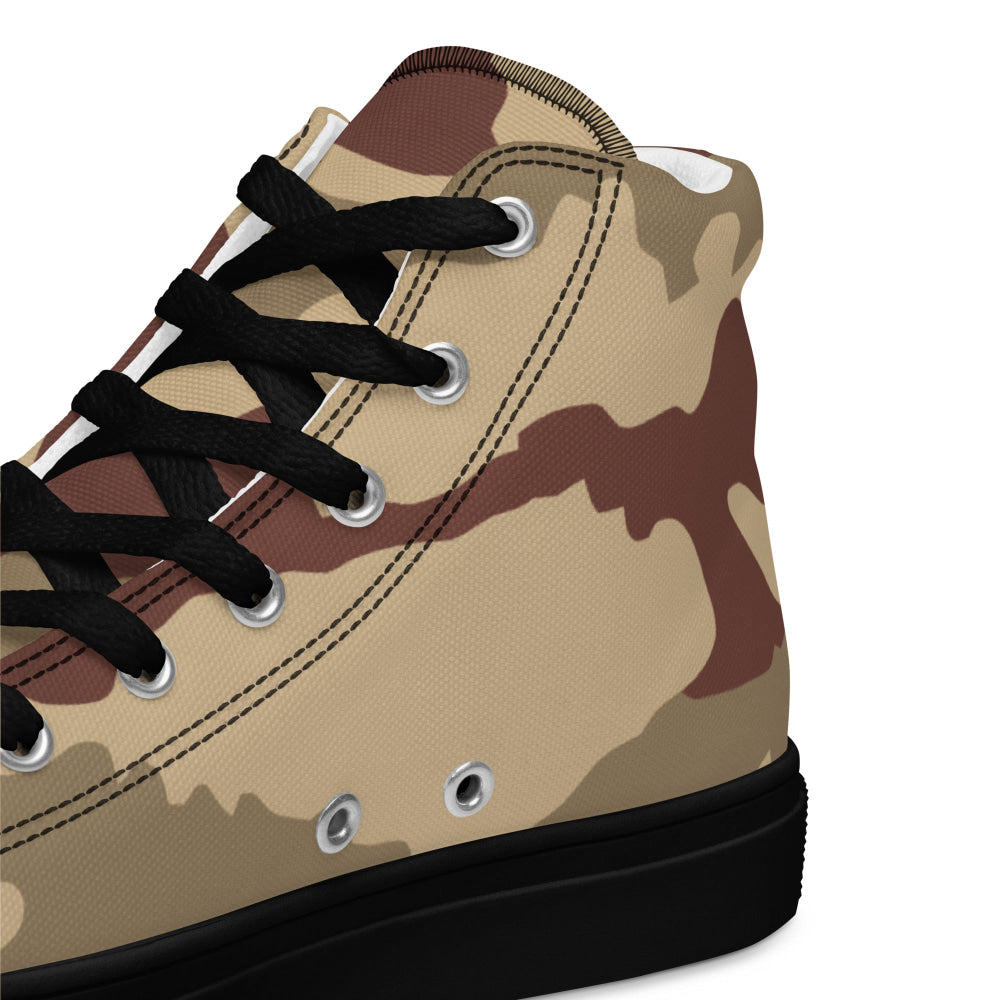 French Daguet Desert CAMO Men’s high top canvas shoes - Mens High Top Canvas Shoes