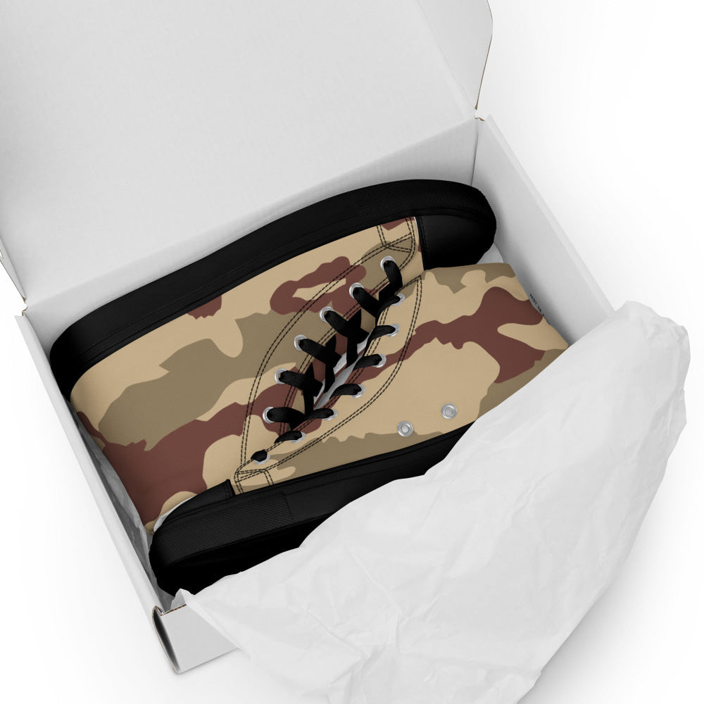 French Daguet Desert CAMO Men’s high top canvas shoes - Mens High Top Canvas Shoes