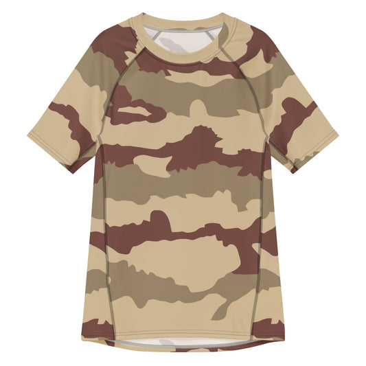 French Daguet Desert CAMO Mens Short-Sleeve Rash Guard - 2XS - Short-sleeve Guards