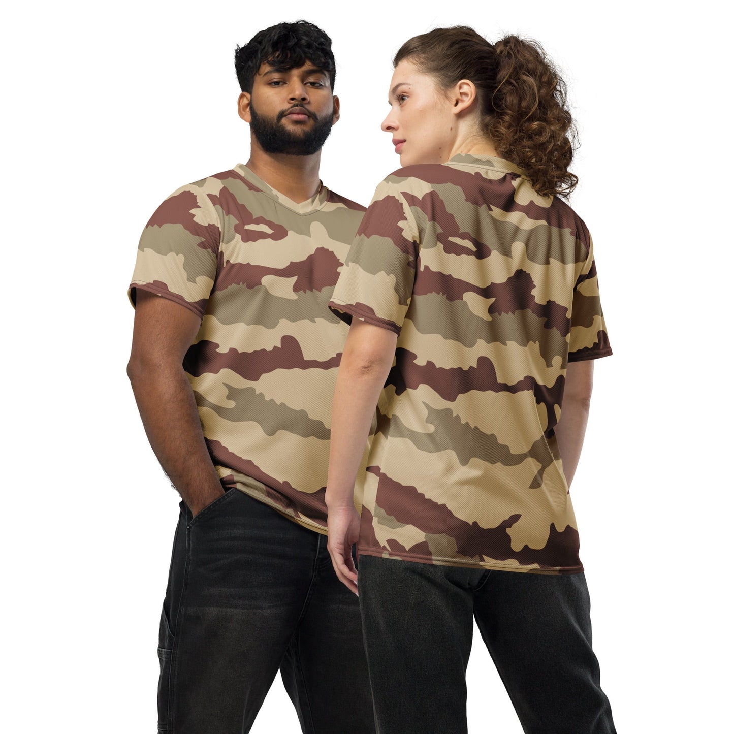 French Daguet Desert CAMO Unisex Sports Jersey - 2XS
