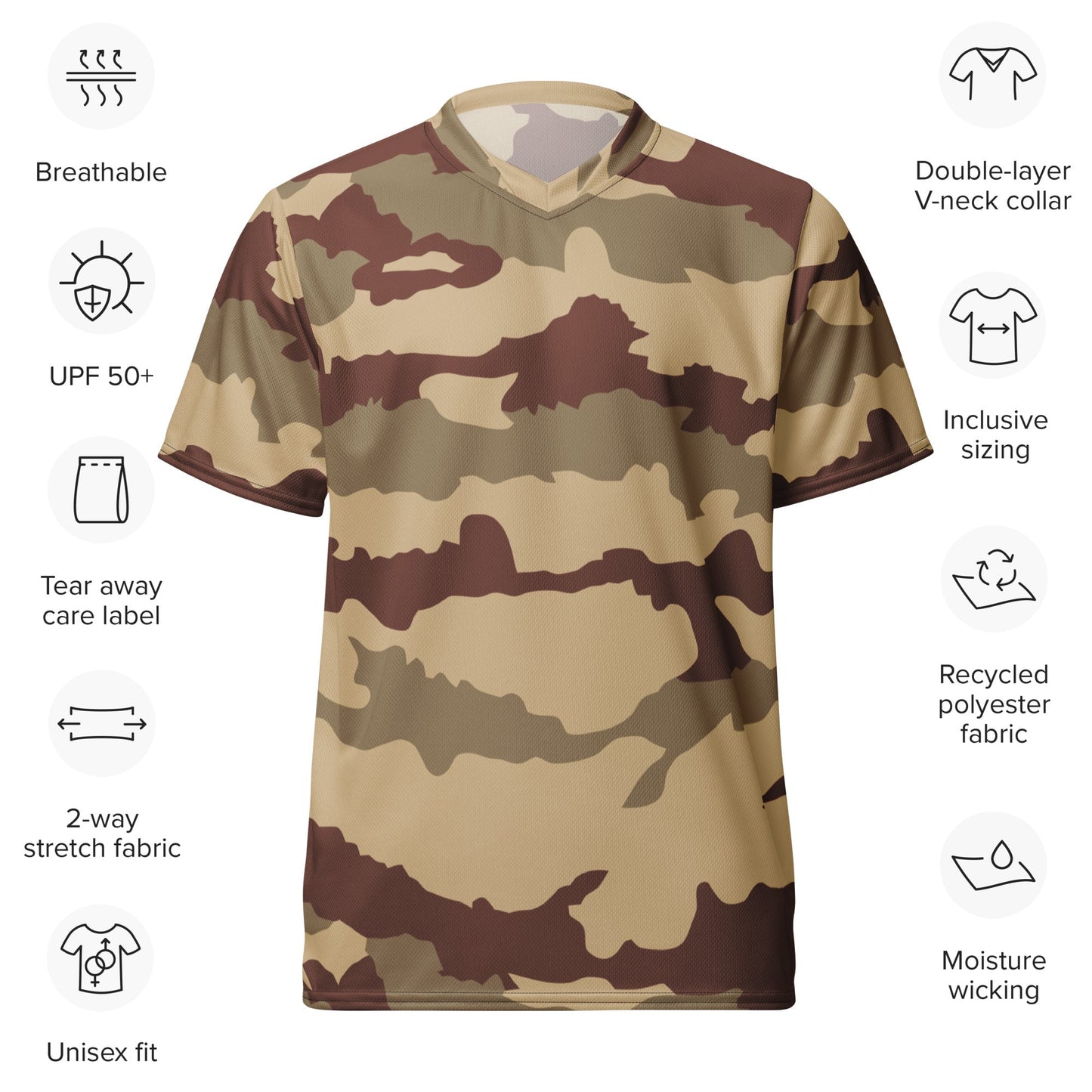 French Daguet Desert CAMO Unisex Sports Jersey