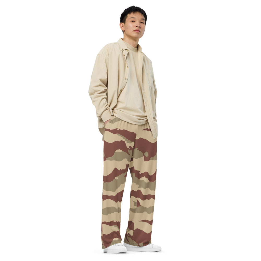 French Daguet Desert CAMO unisex wide-leg pants - Unisex Wide-Leg Pants