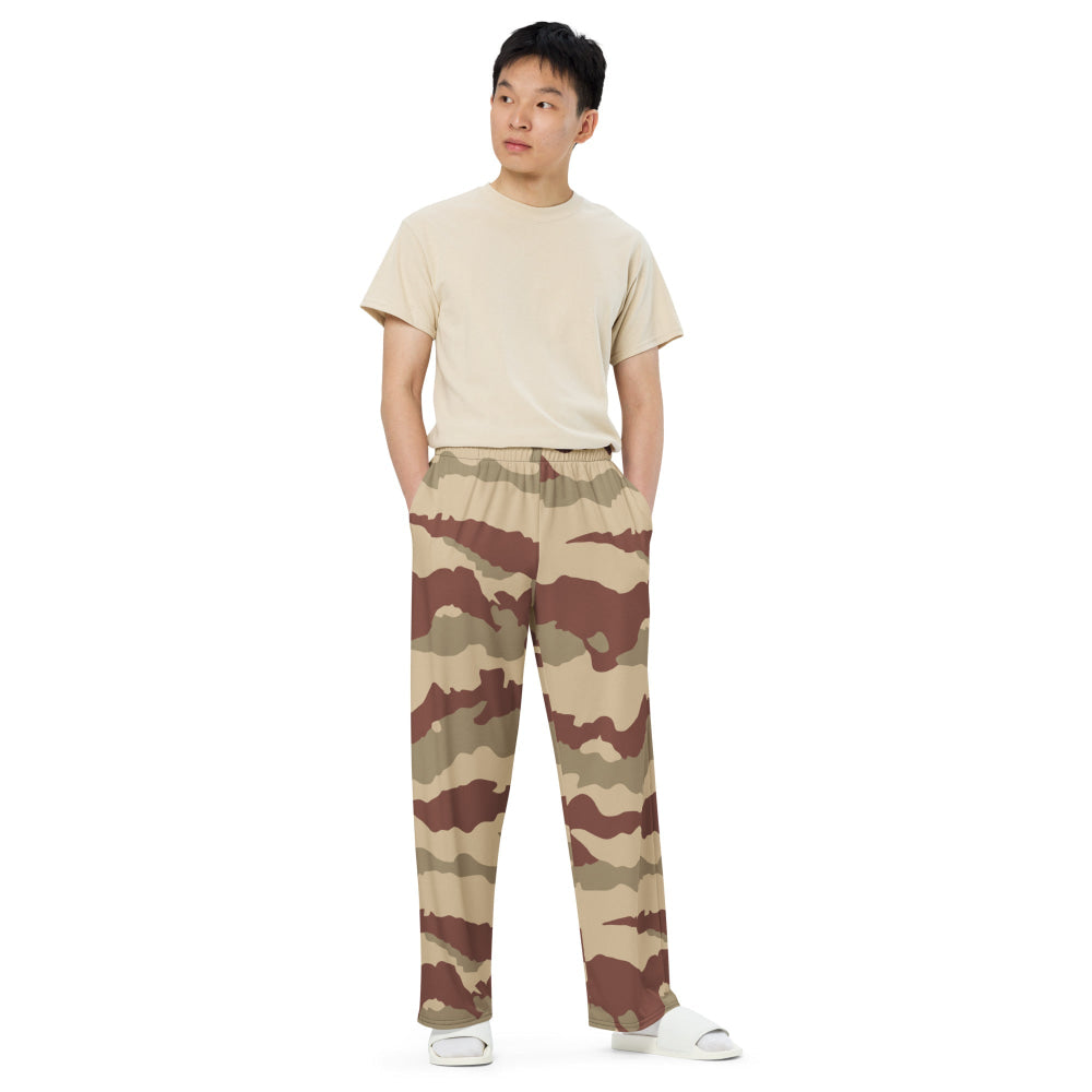 French Daguet Desert CAMO unisex wide-leg pants - Unisex Wide-Leg Pants