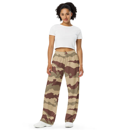 French Daguet Desert CAMO unisex wide-leg pants - Unisex Wide-Leg Pants