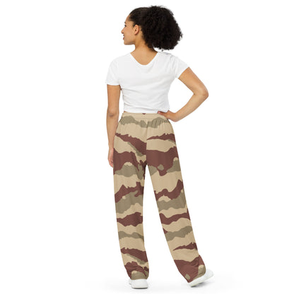 French Daguet Desert CAMO unisex wide-leg pants - Unisex Wide-Leg Pants