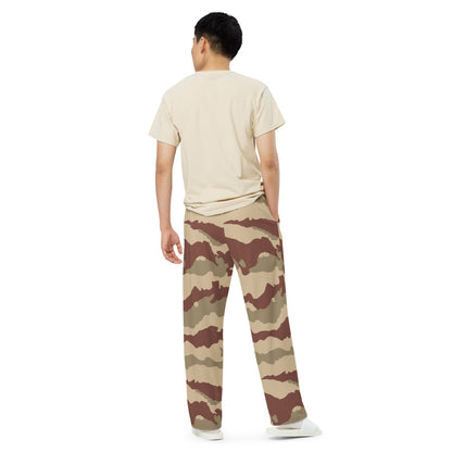 French Daguet Desert CAMO unisex wide-leg pants - Unisex Wide-Leg Pants