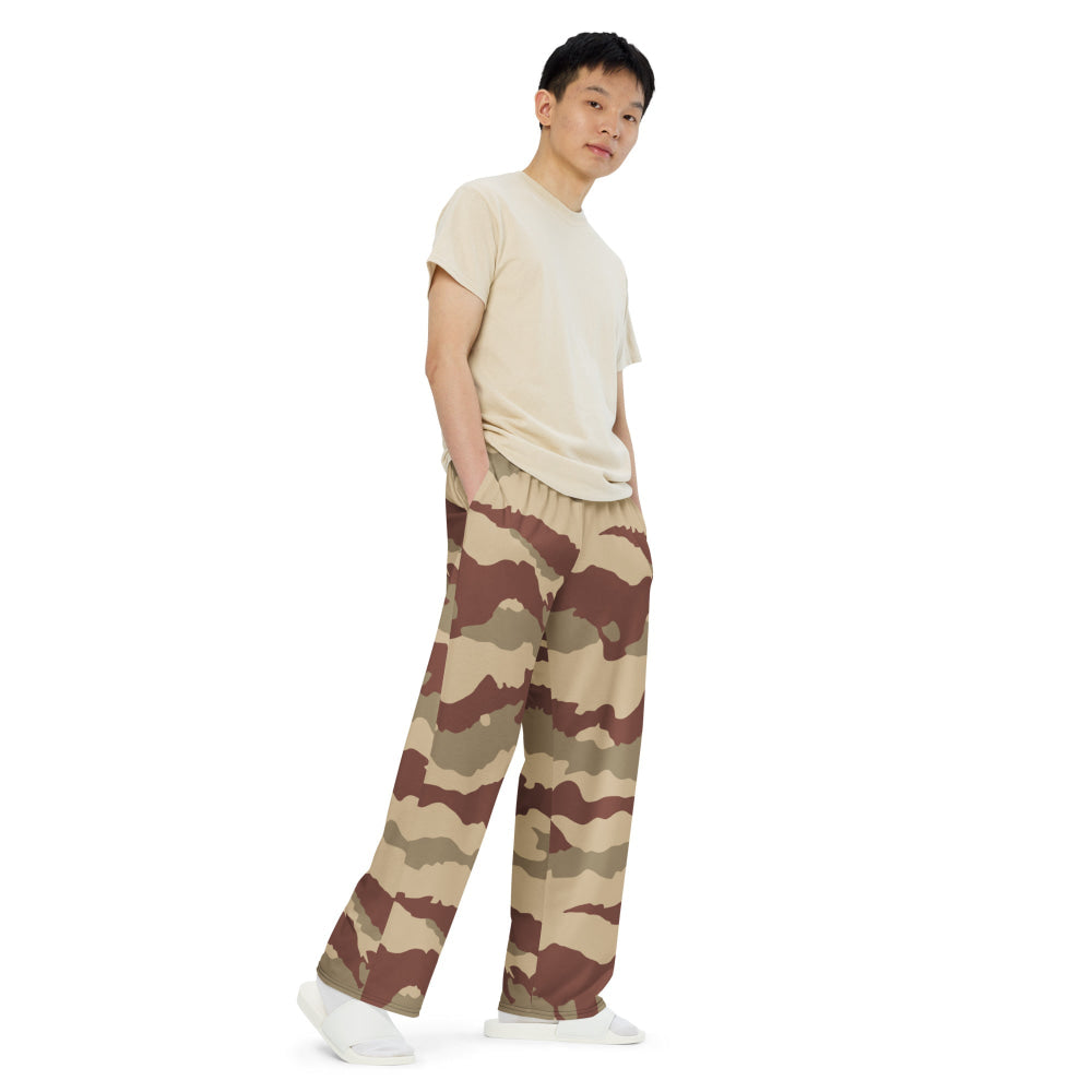 French Daguet Desert CAMO unisex wide-leg pants - Unisex Wide-Leg Pants