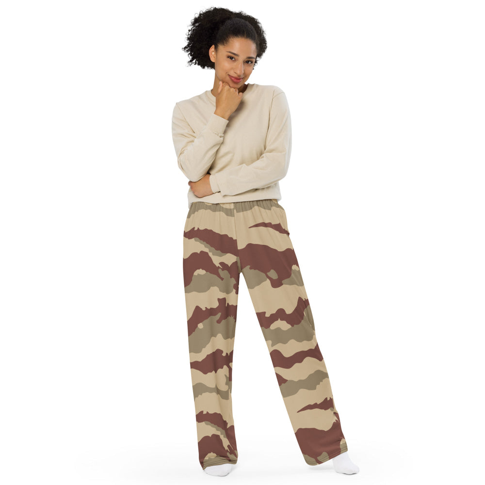 French Daguet Desert CAMO unisex wide-leg pants - Unisex Wide-Leg Pants