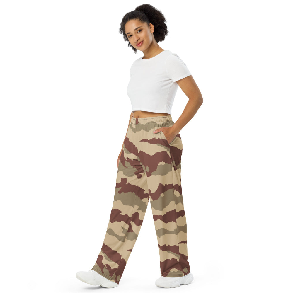 French Daguet Desert CAMO unisex wide-leg pants - Unisex Wide-Leg Pants