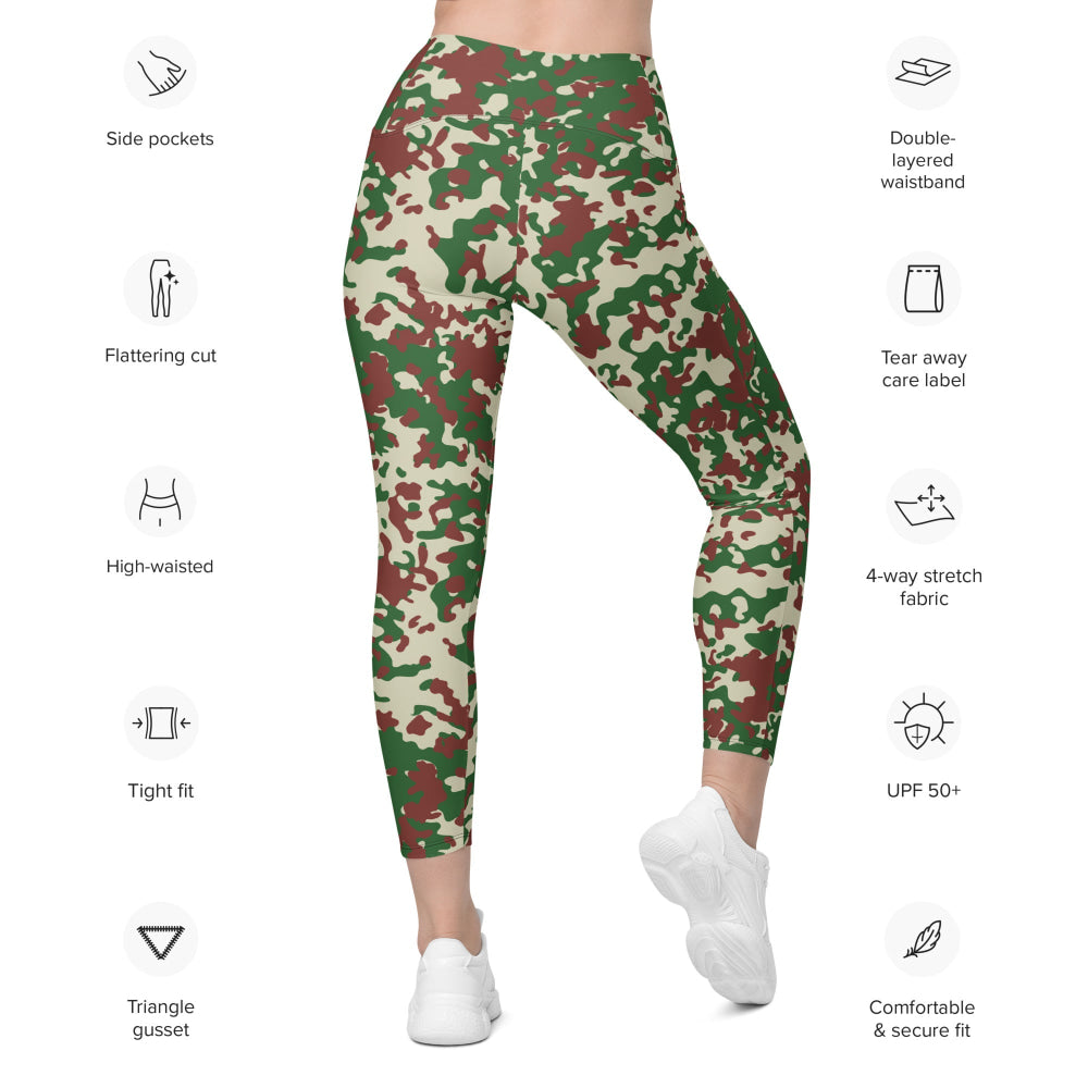 French Flecktarn Experimental CAMO Leggings with pockets - Womens With Pockets