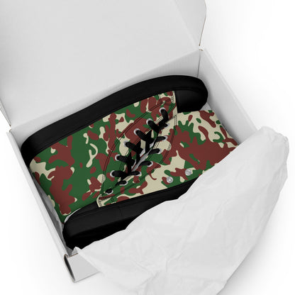 French Flecktarn Experimental CAMO Men’s high top canvas shoes - Mens High Top Canvas Shoes