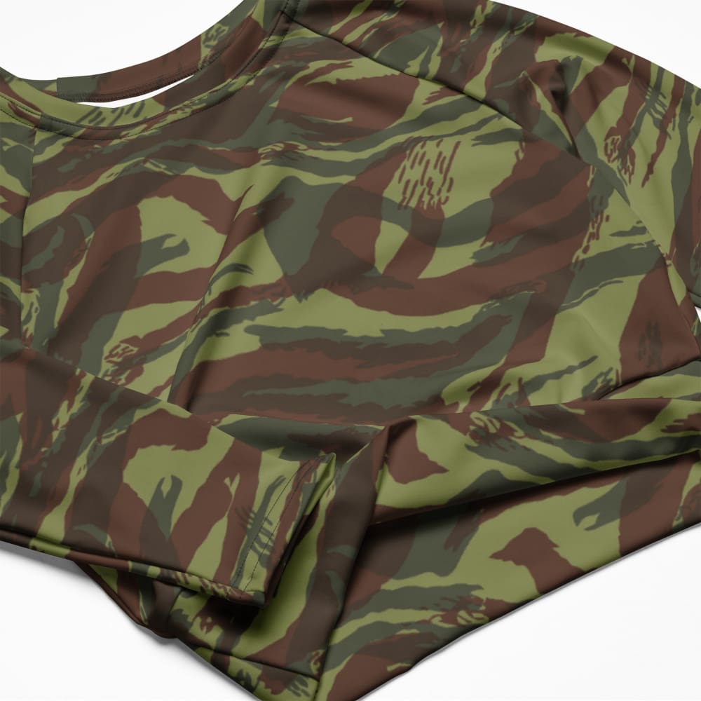 French Foreign Legion Lizard CAMO long-sleeve crop top - Womens Long-Sleeve Crop Top