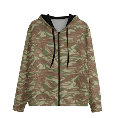 French Lizard A1 Airborne CAMO Unisex 100% Cotton Zip Hoodie - XS / White