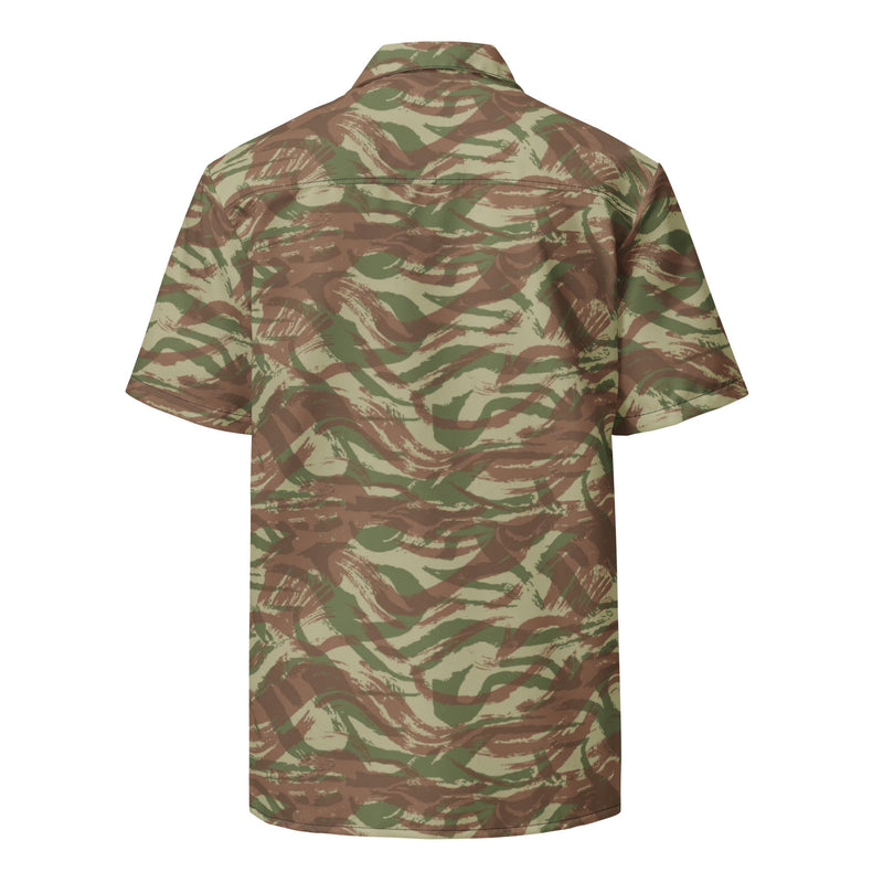 Lizard French Airborne CAMO Unisex Short-Sleeve Button Shirt - Button-Up
