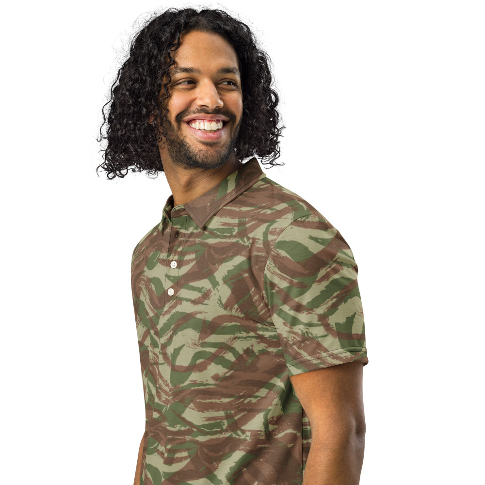 French Lizard A1 Airborne CAMO Men’s slim fit polo - Mens Slim Fit Polo