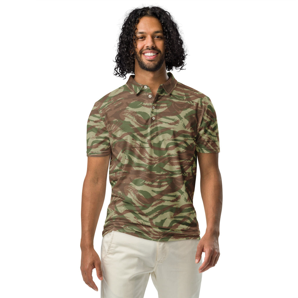 French Lizard A1 Airborne CAMO Men’s slim fit polo - Mens Slim Fit Polo