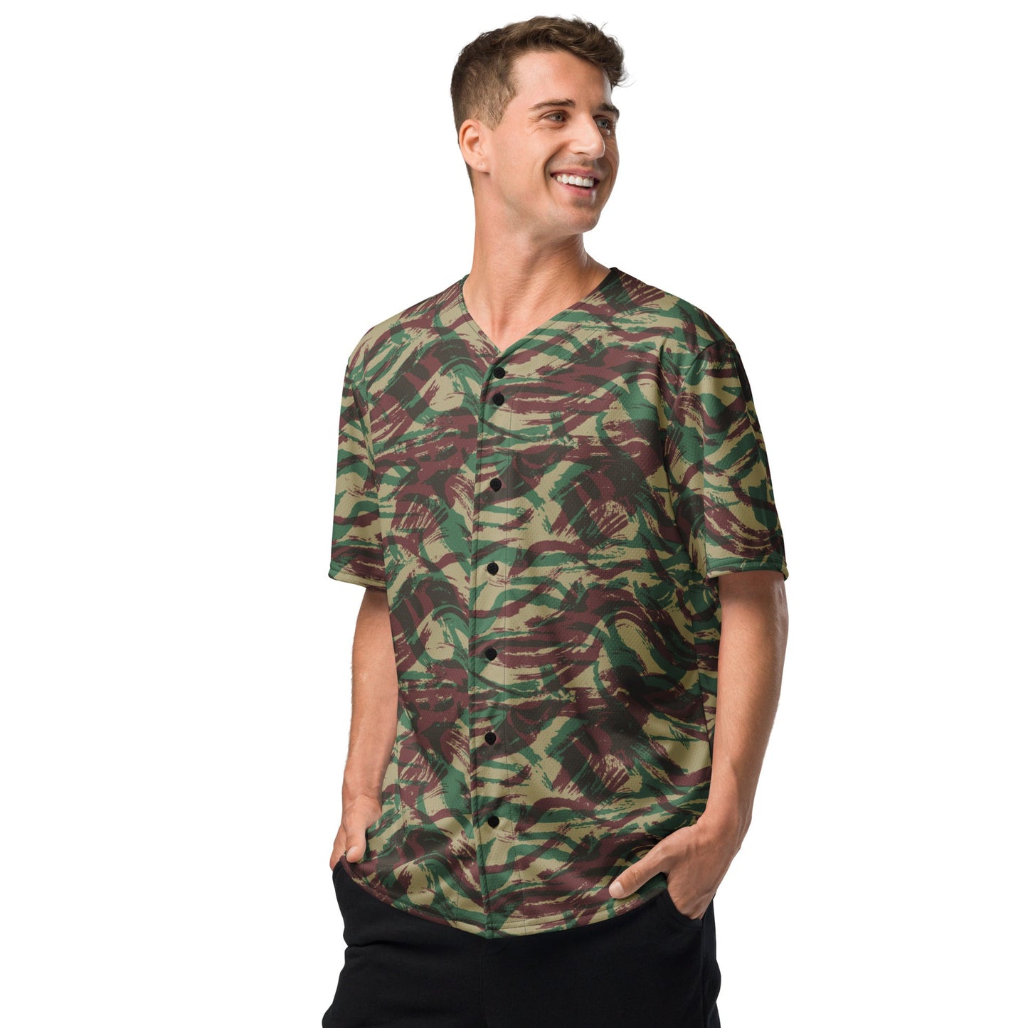 French Lizard D Algerian War CAMO baseball jersey - Baseball Jerseys