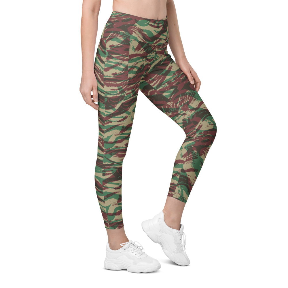 French Lizard D Algerian War CAMO Leggings with pockets - 2XS - Womens With Pockets