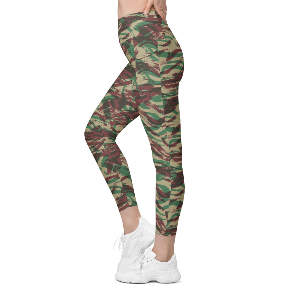 French Lizard D Algerian War CAMO Leggings with pockets - Womens With Pockets