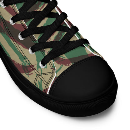 French Lizard D Algerian War CAMO Mens high top canvas shoes - High Top Canvas Shoes