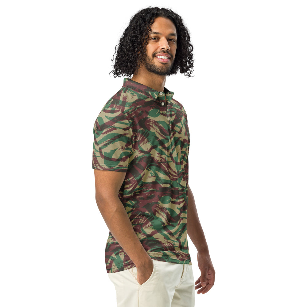 French Lizard D Algerian War CAMO Men’s slim fit polo - Mens Slim Fit Polo