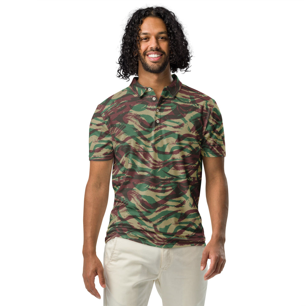 French Lizard D Algerian War CAMO Men’s slim fit polo - Mens Slim Fit Polo