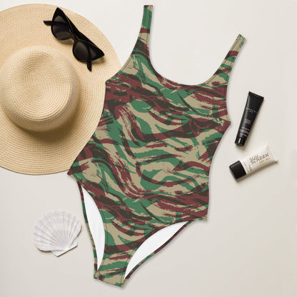 French Lizard D Algerian War CAMO One-Piece Swimsuit - Womens