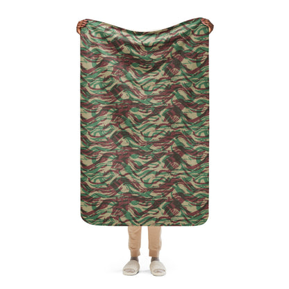 French Lizard D Algerian War CAMO Sherpa blanket - 37″×57″ - Blanket