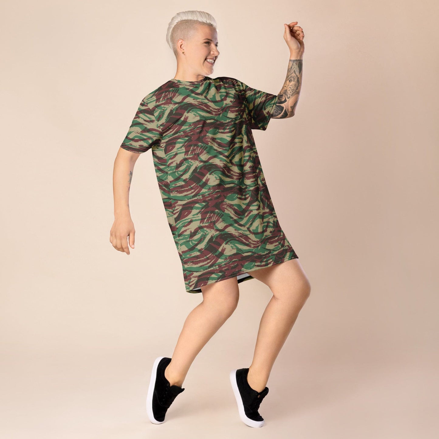 French Lizard D Algerian War CAMO T-shirt dress - Womens T-Shirt Dress