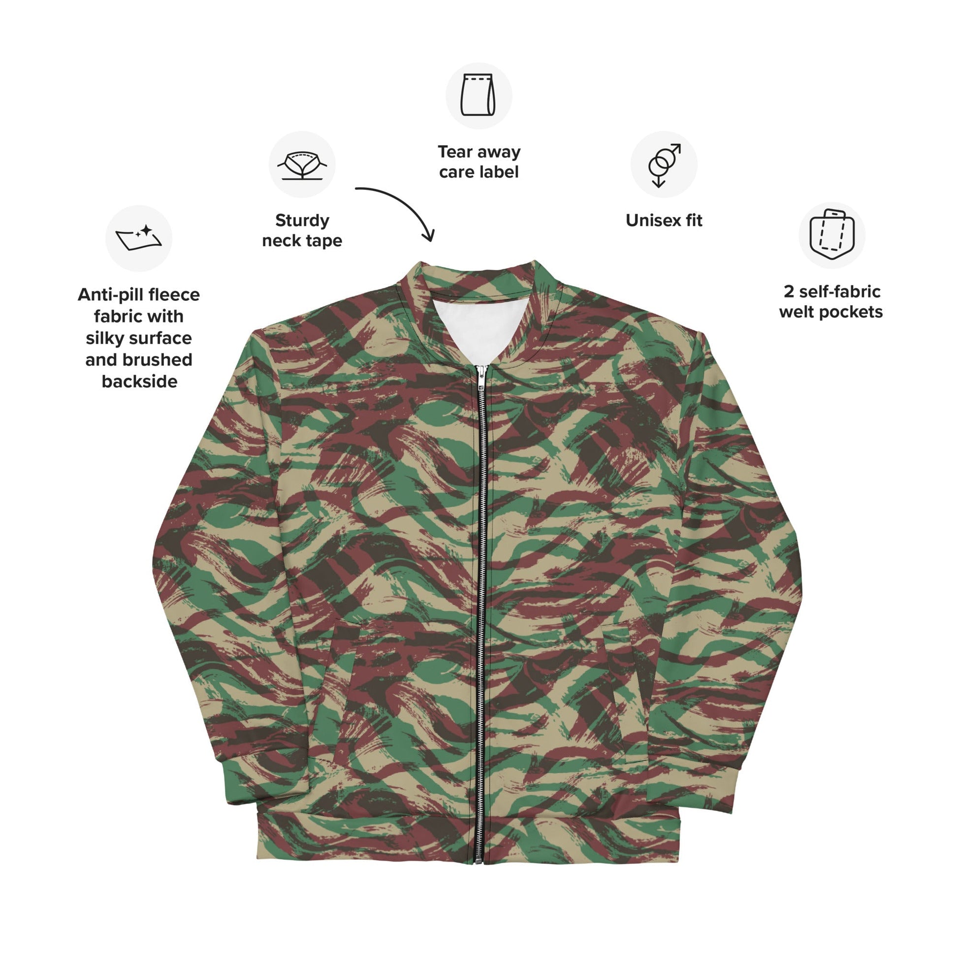 French Lizard D Algerian War CAMO Unisex Bomber Jacket - Jackets
