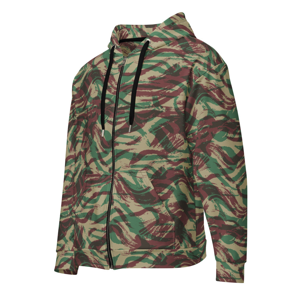 French Lizard D Algerian War CAMO Unisex zip hoodie - 2XS - Zip Hoodie