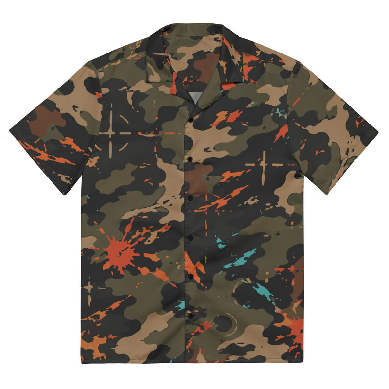 Friendly Fire Team Kill CAMO Unisex Short-Sleeve Button Shirt - 2XS - Button-Up